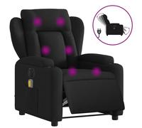 vidaXL Fauteuil de massage inclinable électrique, dossier et repose-pied réglables, noir tissu