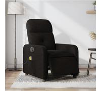 vidaXL Fauteuil de massage inclinable électrique, dossier et repose-pied réglables, tissu noir