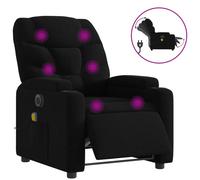 Vidaxl Fauteuil De Massage Inclinable Électrique Noir Tissu Noir