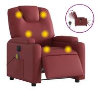 vidaXL Fauteuil de massage inclinable électrique rouge bordeaux