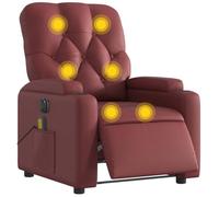 vidaXL Fauteuil de massage inclinable électrique, dossier et repose-pied réglables, Rouge Bordeaux