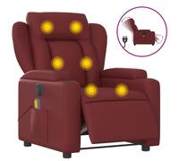 Vidaxl Fauteuil De Massage Inclinable Électrique Rouge Bordeaux Rouge