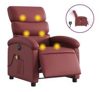 Vidaxl Fauteuil De Massage Inclinable Électrique Rouge Bordeaux Rouge