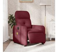 vidaXL Fauteuil de massage inclinable électrique Rouge bordeaux Tissu