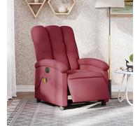 vidaXL Fauteuil de Massage Inclinable Électrique, Chaise de Relaxation avec Dossier et Repose-Pied Réglables, Siège de Salon, Moderne, Rouge Bordeaux Tissu