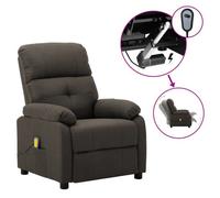Vidaxl Fauteuil De Massage Inclinable électrique Taupe Tissu
