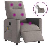 vidaXL Fauteuil de massage inclinable électrique Taupe Tissu