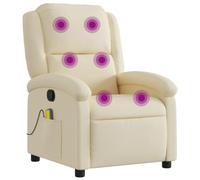 vidaXL Fauteuil de Massage inclinable en Tissu crème
