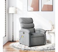 vidaXL Fauteuil de massage inclinable sans adaptateur secteur – Gris clair tissu