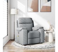 vidaXL Fauteuil de massage inclinable Gris clair Tissu