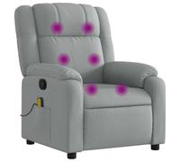 vidaXL Fauteuil de Massage inclinable Gris Clair Tissu