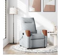 vidaXL Fauteuil de massage inclinable Gris clair Tissu, fauteuil de massage, fauteuil, fauteuil canapé, fauteuil de bureau 4104817