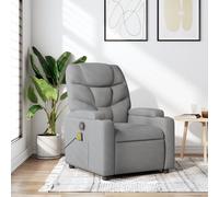 Vidaxl Fauteuil De Massage Inclinable Gris Clair Tissu Gris