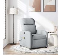 Vidaxl Fauteuil De Massage Inclinable Gris Clair Tissu Gris