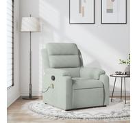 vidaXL Fauteuil de massage inclinable gris clair velours