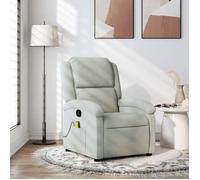 vidaXL Fauteuil de massage inclinable gris clair velours 371808