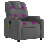 Vidaxl Fauteuil De Massage Inclinable Gris Foncé Tissu