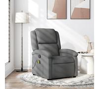 Vidaxl Fauteuil De Massage Inclinable Gris Foncé Tissu Gris