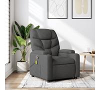 vidaXL Fauteuil de massage, relaxation tissu gris foncé Gris G