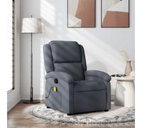 Vidaxl Fauteuil De Massage Inclinable Gris Foncé Velours Gris
