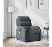 Vidaxl Fauteuil De Massage Inclinable Gris Foncé Velours Gris
