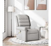 Vidaxl Fauteuil De Massage Inclinable Gris Nuage Tissu Gris