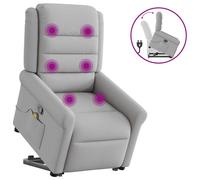 Vidaxl Fauteuil De Massage Inclinable Gris Nuage Tissu Gris