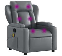 vidaXL Fauteuil de Massage inclinable Gris Similicuir