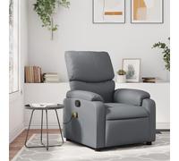 vidaXL Fauteuil de massage inclinable, chaise de relaxation avec repose-pieds, simili cuir gris