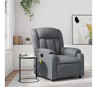 Vidaxl Fauteuil De Massage Inclinable Gris Similicuir Gris