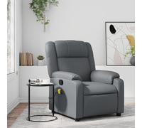 Vidaxl Fauteuil De Massage Inclinable Gris Similicuir Gris
