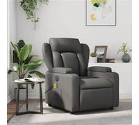 vidaXL Fauteuil de massage inclinable Gris Similicuir372437 Gris G