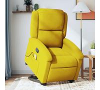 Vidaxl Fauteuil De Massage Inclinable Jaune Velours Jaune
