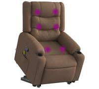 vidaXL Fauteuil de massage inclinable Marron Tissu