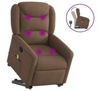 Vidaxl Fauteuil De Massage Inclinable Marron Tissu Marron