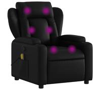 vidaXL Fauteuil de Massage Inclinable, Chaise de Relaxation avec Dossier et Repose-Pied Réglables, Siège Électrique de Salon, Moderne, Noir Similicuir