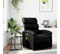 vidaXL Fauteuil de massage inclinable Similicuir Noir avec repose-pied