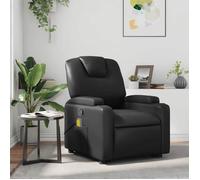 Fauteuil de Massage Inclinable, Chaise de Relaxation avec Porte-gobelets, Siège avec Dossier et Accoudoirs Salon, Moderne, Noir Similicuir