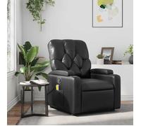 Fauteuil de Massage Inclinable, Chaise de Relaxation avec Porte-gobelets, Siège avec Dossier et Accoudoirs Salon, Moderne, Noir Similicuir