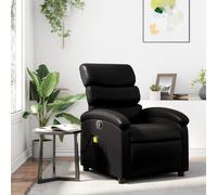 Fauteuil de salon vidaXL Fauteuil de massage inclinable Noir Similicuir