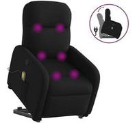 Vidaxl Fauteuil De Massage Inclinable Noir Tissu Noir