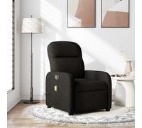 Vidaxl Fauteuil De Massage Inclinable Noir Tissu Noir