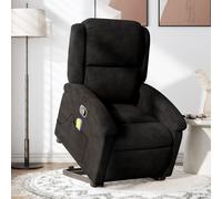 Vidaxl Fauteuil De Massage Inclinable Noir Velours Noir