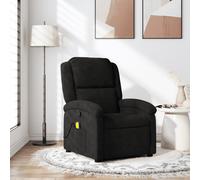 Vidaxl Fauteuil De Massage Inclinable Noir Velours Noir