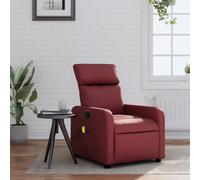 Vidaxl Fauteuil De Massage Inclinable Rouge Bordeaux Similicuir Rouge