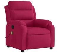 vidaXL Fauteuil de massage inclinable velours rouge bordeaux avec repose-pieds et accoudoirs