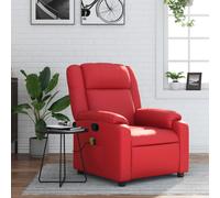 Vidaxl Fauteuil De Massage Inclinable Rouge Similicuir Rouge
