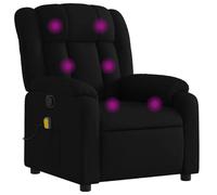 vidaXL – Fauteuil de massage inclinable – tissu noir, repose-pieds, dossier et accoudoirs