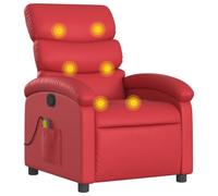 vidaXL Fauteuil de massage inclinable - similicuir, dossier et repose-pied, rouge