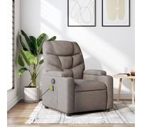 Vidaxl Fauteuil De Massage Inclinable Taupe Tissu Gris